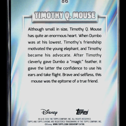 2026 Topps Chrome Disney 212/399 #86 Timothy Q Mouse Magenta /399
