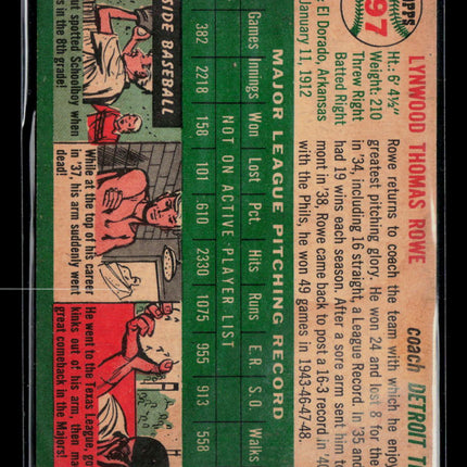 1943 Topps Schoolboy Rowe Lynwood Thomas Rowe Lynwood Rowe #197