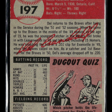 1953 Topps Del Crandall #197