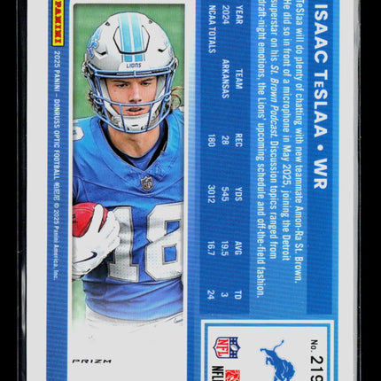 2025 Panini Donruss Optic Isaac TeSlaa #219 Rookie Purple Shock