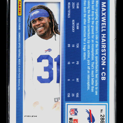 2025 Panini Donruss Optic Maxwell Hairston #286 Purple