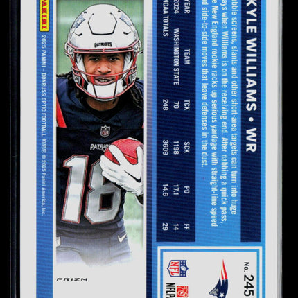 2025 Panini Donruss Optic Football Kyle Williams #245 Purple Shock