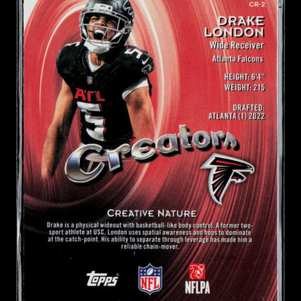 2025 Topps Finest Creators Drake London #CR-2