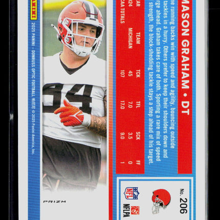 2025 Panini Donruss Optic Football Mason Graham #206 Blue
