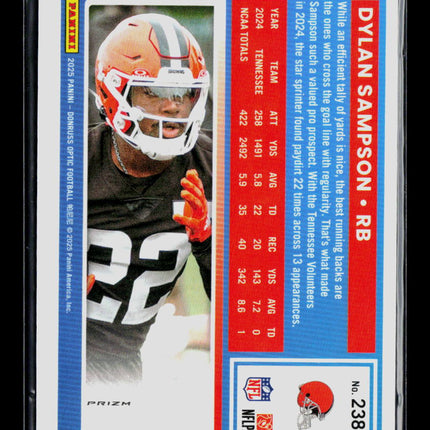 2025 Panini Donruss Optic Football Dylan Sampson #238 Purple