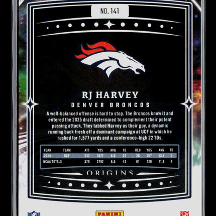 2025 Panini Origins Football RJ Harvey #141 RC