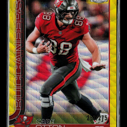 2025 Topps Chrome Cade Otton #284 Yellow Wave Refractor 263/275