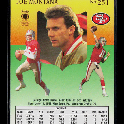 1991 Fleer Ultra Joe Montana #251