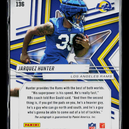 2025 Panini Rookies & Stars Football Jarquez Hunter #136 RC 155/349 Auto