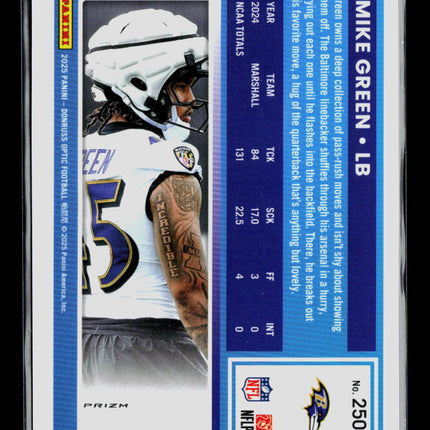 2025 Panini Donruss Optic Football Mike Green #250 Blue