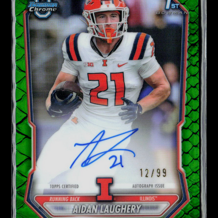 2026 Bowman Chrome Football Aidan Laughery #BCPA-AL Green 12/99 Auto