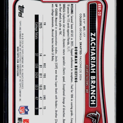 2026 Topps Bowman Chrome Zachariah Branch #BRR-20 RC Red