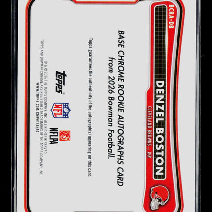 2026 Bowman Chrome Football Denzel Boston #BCRA-DB RC Auto