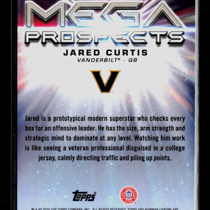 2026 Bowman Chrome University Jared Curtis #MP-18 Mega Box Mojo Refractor