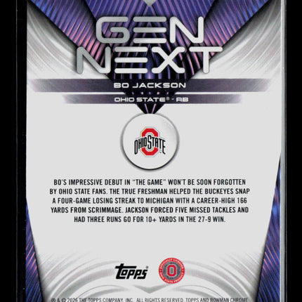 2026 Bowman Chrome University Bo Jackson #GN-24