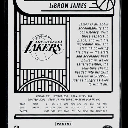 2022 Panini Hoops LeBron James #170