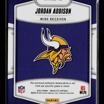 2023 Panini Absolute Football Jordan Addison #ARM-10 RC Patch