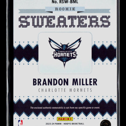 2023 Panini Hoops Brandon Miller #RSW-BML Patch