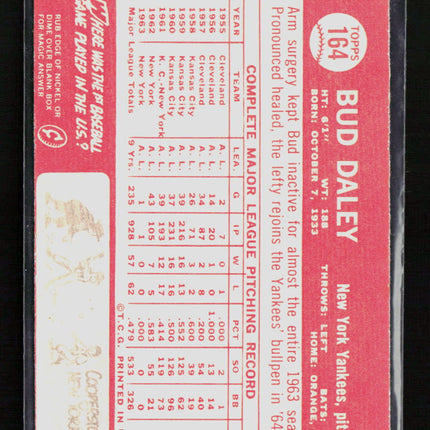 1964 Topps Bud Daley #164