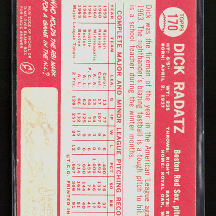1964 Topps Dick Radatz #170