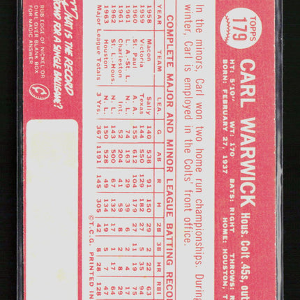 1964 Topps Carl Warwick #179