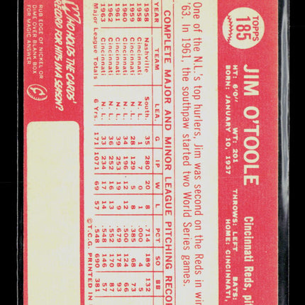 1964 Topps Jim O'Toole #185