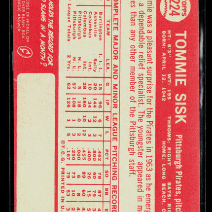 1964 Topps Tommie Sisk #224