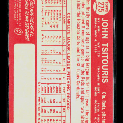 1964 Topps John Tsitouris #275