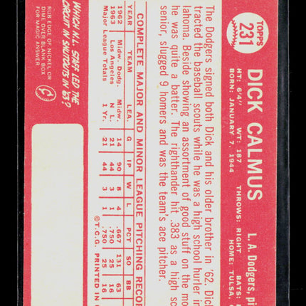 1964 Topps Dick Calmus #231