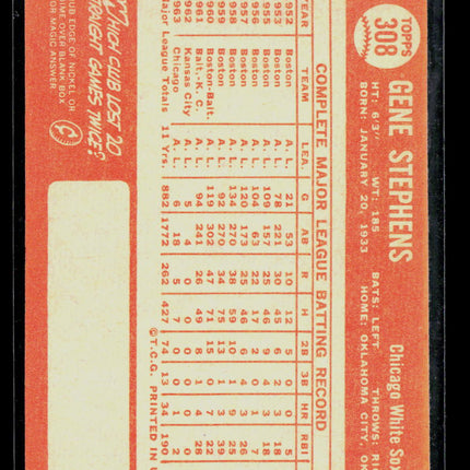 1964 Topps Gene Stephens #308