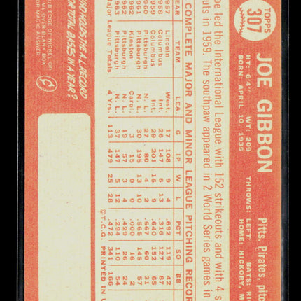 1964 Topps Joe Gibbon #307