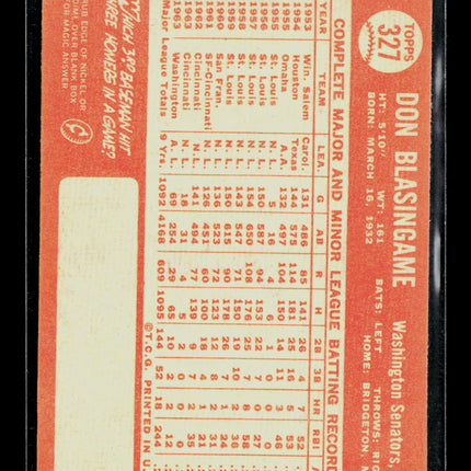 1964 Topps Don Blasingame #327