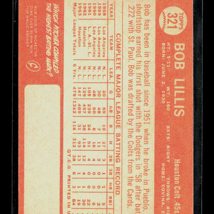 1964 Topps Bob Lillis #321