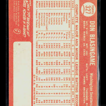 1964 Topps Don Blasingame #327