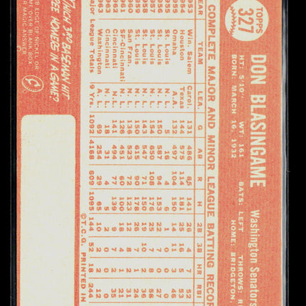 1964 Topps Don Blasingame #327