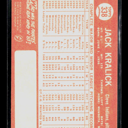 1964 Topps Jack Kralick #338