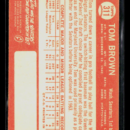 1964 Topps Tom Brown #311