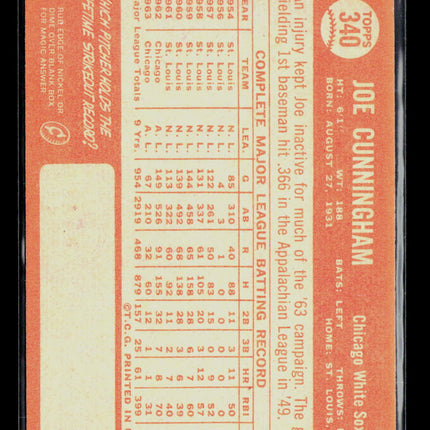 1964 Topps Joe Cunningham #340