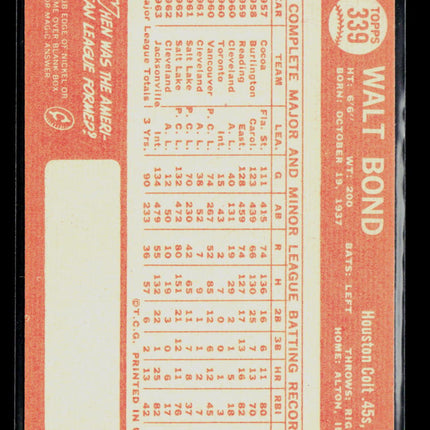 1964 Topps Walt Bond #339
