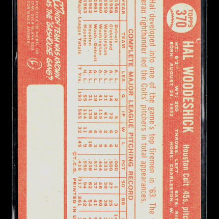 1964 Topps Hal Woodeshick #370