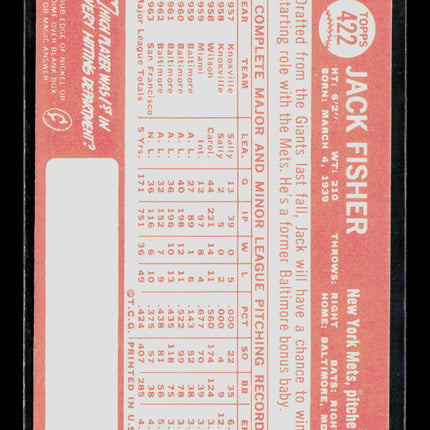 1964 Topps Jack Fisher #422