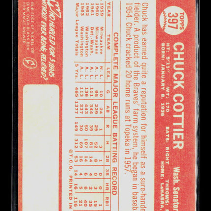 1964 Topps Chuck Cottier #397
