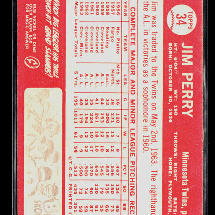 1964 Topps Jim Perry #34