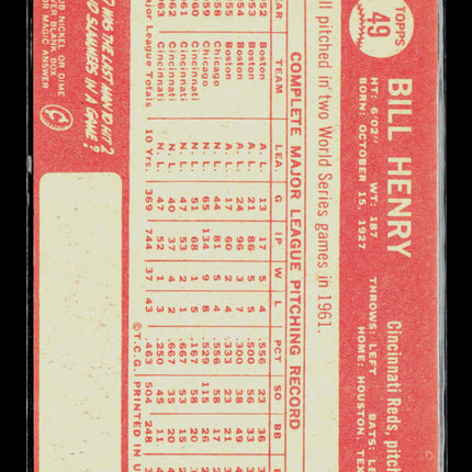 1964 Topps Bill Henry #49
