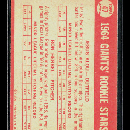 1964 Topps Jesus Alou Ron Herbel #47