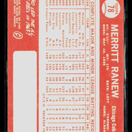 1964 Topps Merritt Ranew #78