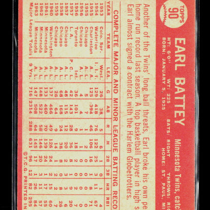 1964 Topps Earl Battey #90