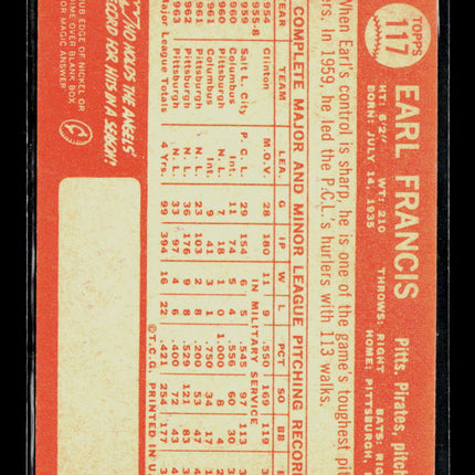 1964 Topps Earl Francis #117