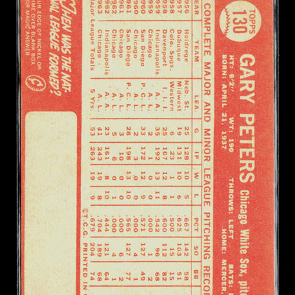 1964 Topps Gary Peters #130