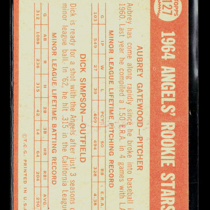 1964 Topps Dick Simpson Aubrey Gatewood #127 Rookie
